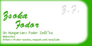zsoka fodor business card